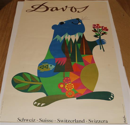 Donald Brun A poster for Davos, Switzerland 97 x 63cm